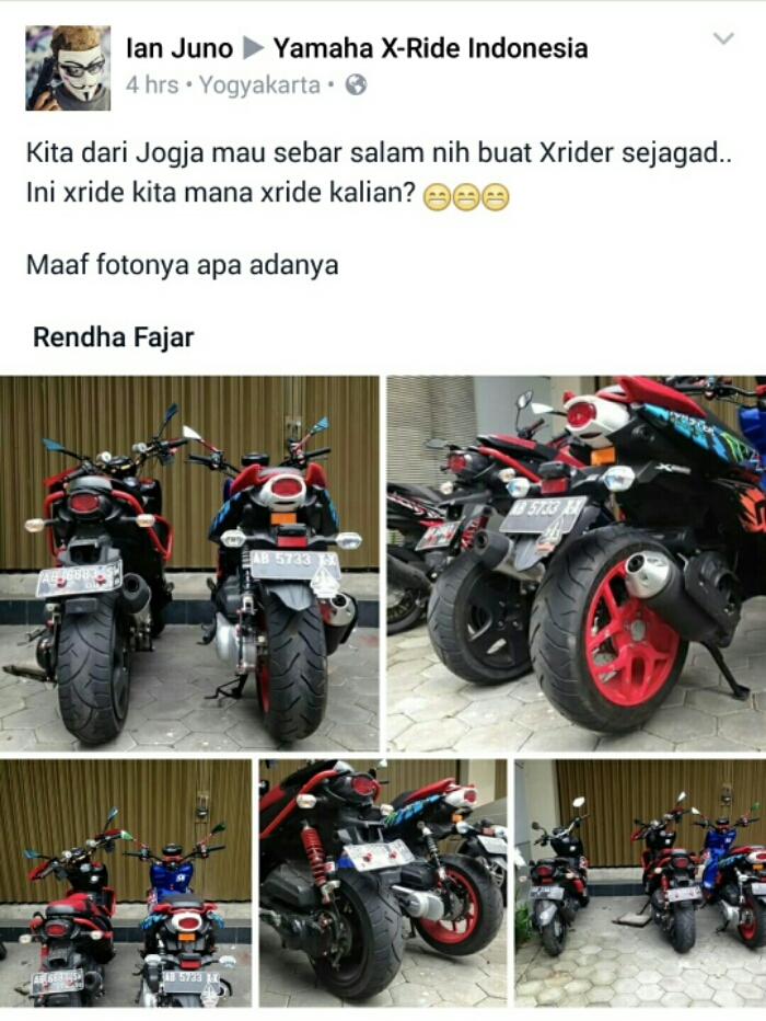 X Ride Ban Besar. Modifikasi Yamaha X-ride Ban Gambot