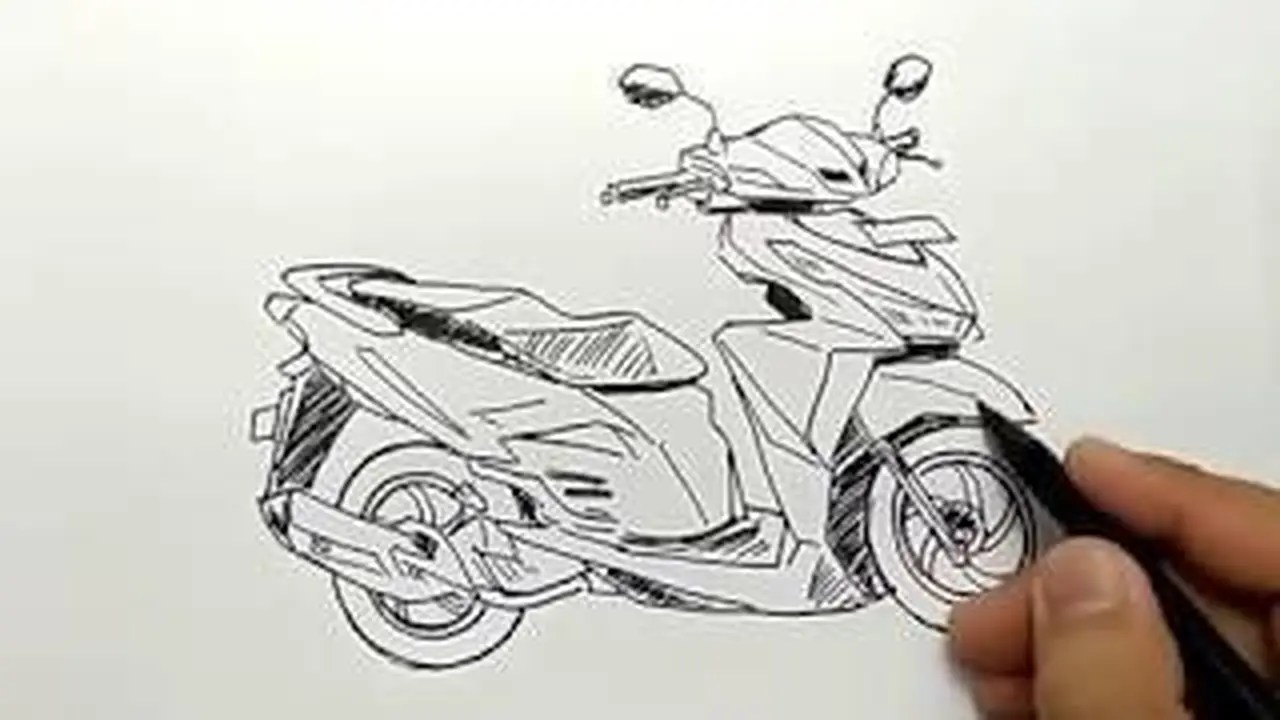 Gambar Motor Trondol. cara menggambar motor bebek matic vario dengan mudah