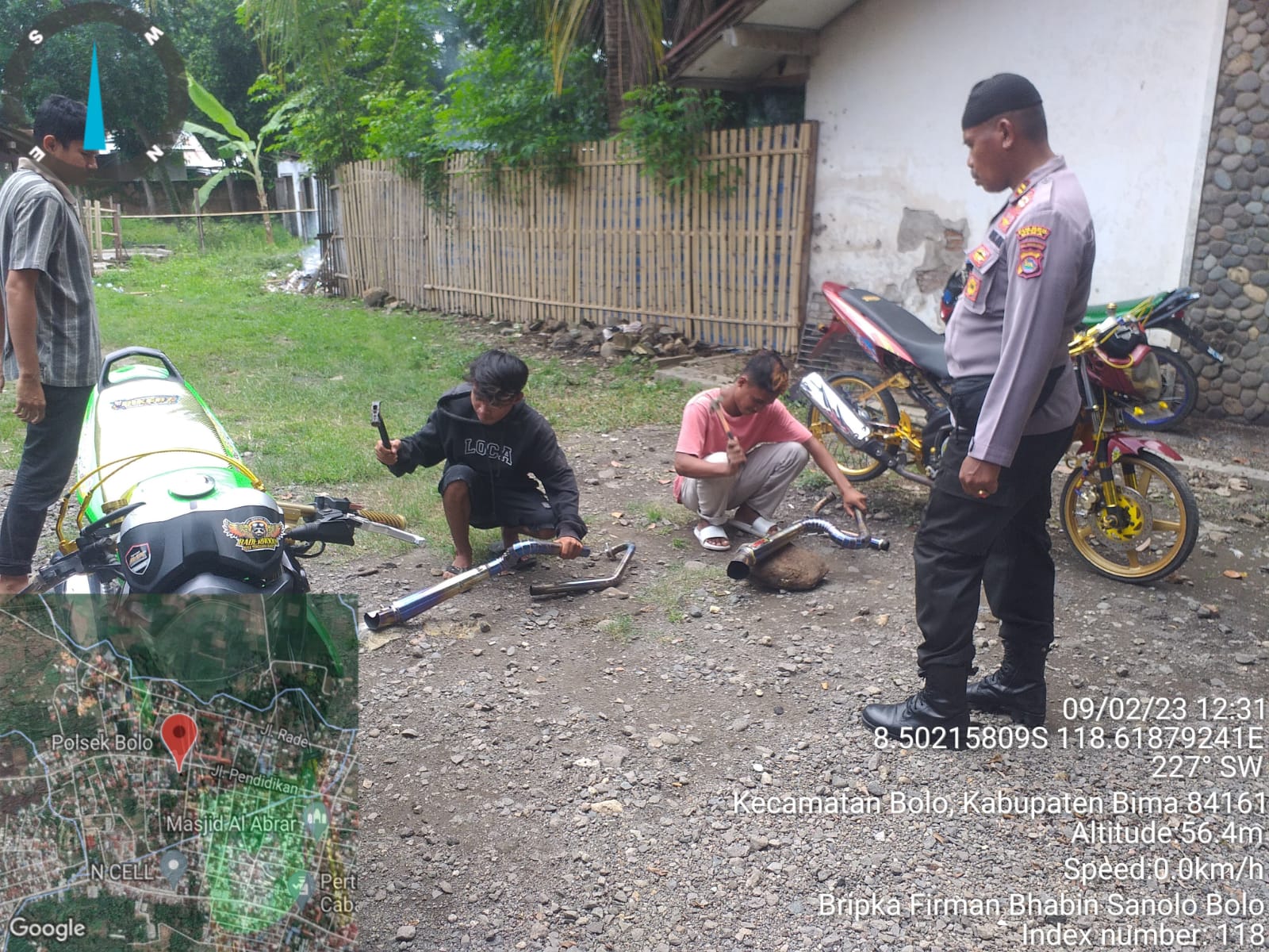 Denda Knalpot Bising. Amankan Motor Knalpot Brong, Kapolres Ingatkan Ancaman Bui