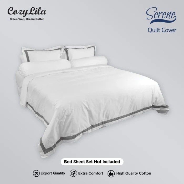 Warna Blue Grey. Quilt Cover Serene Grey 240x210 – Cozylila