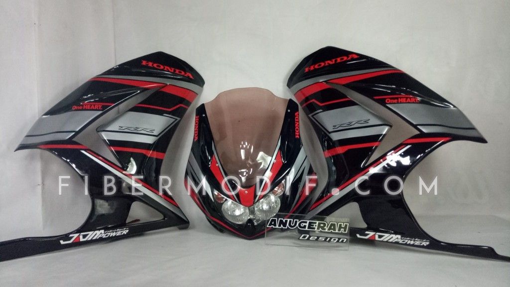 Vixion Old Fairing Ninja Rr. Fairing Ninja 250 Karbu Black Red RR • Variasi Motor Jogja