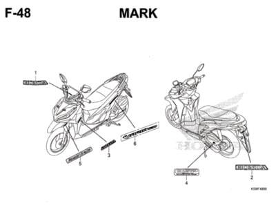 Vario 150 Esp Sporty Type. Mark Idling Stop Type 2 Honda Vario 150 eSP K59J 86641K59A80ZA
