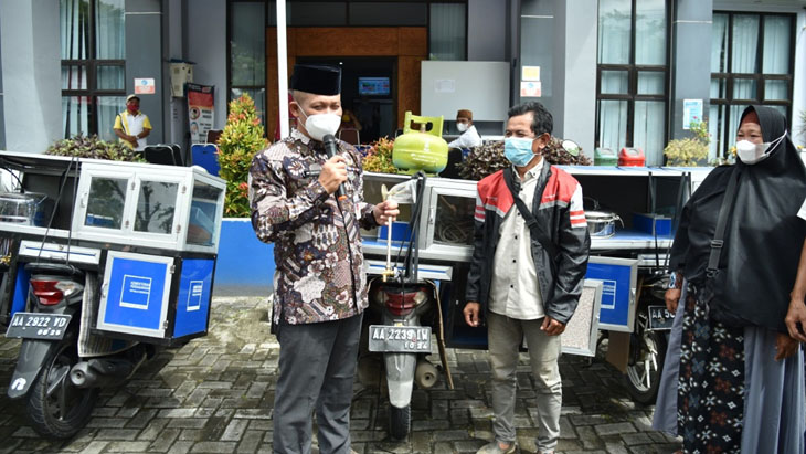 Rombong Cilok Motor. Dibantu Rombong Motor, Begini Doa Pedagang Cilok di Kebumen