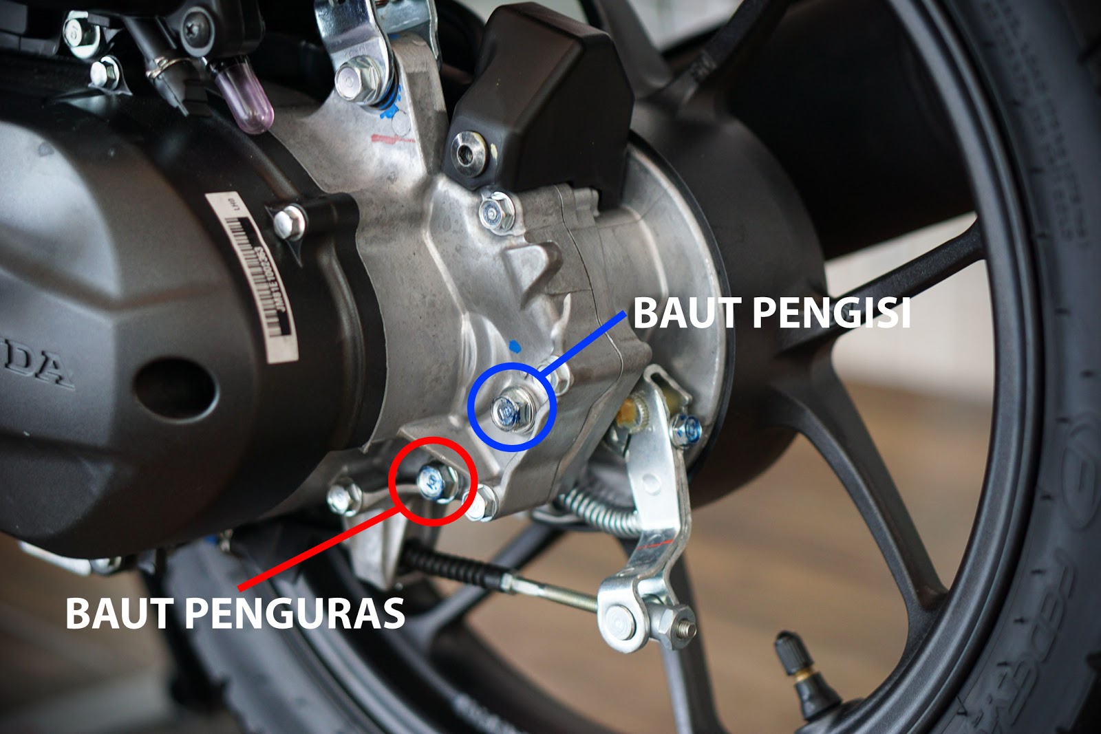 Pembuangan Oli Mesin Beat. Begini cara mudah dan cepat mengganti oli gardan motor beat