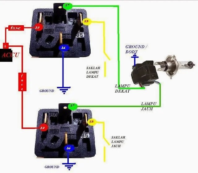 Cara Pasang Relay Lampu Foglamp. Cara Pasang Relay Lampu Mobil & Motor