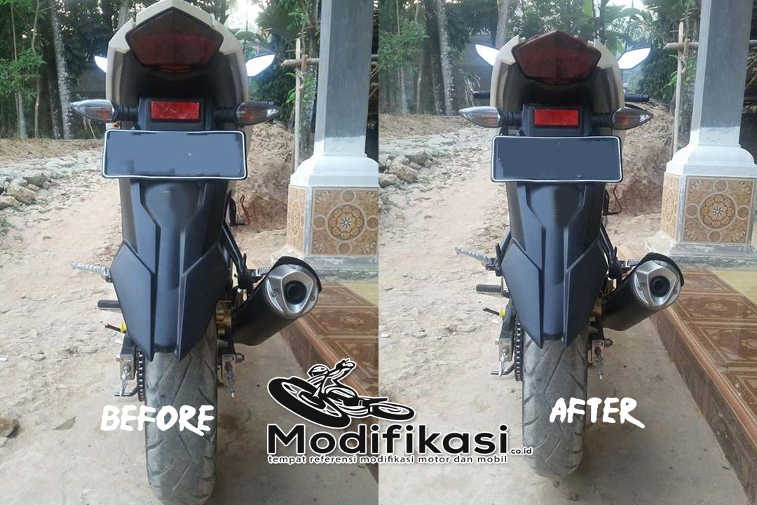 Spakbor Vixion Belakang. Motor New Vixion Spakbor Belakangnya Miring Ke Kiri atau Ke Kanan