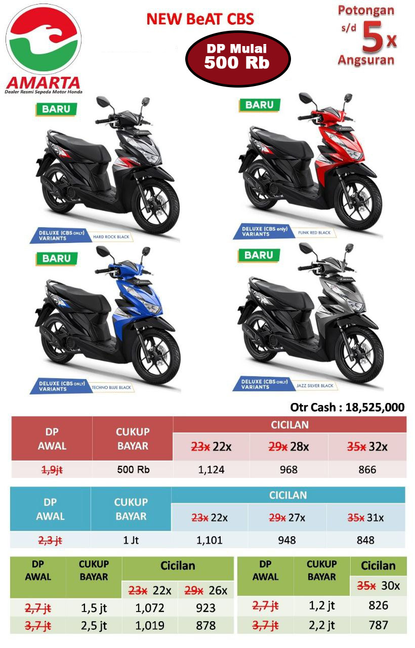Kredit Motor Honda Beat Dp 500rb. Kredit Motor Honda DP 500 Rb di Bandung