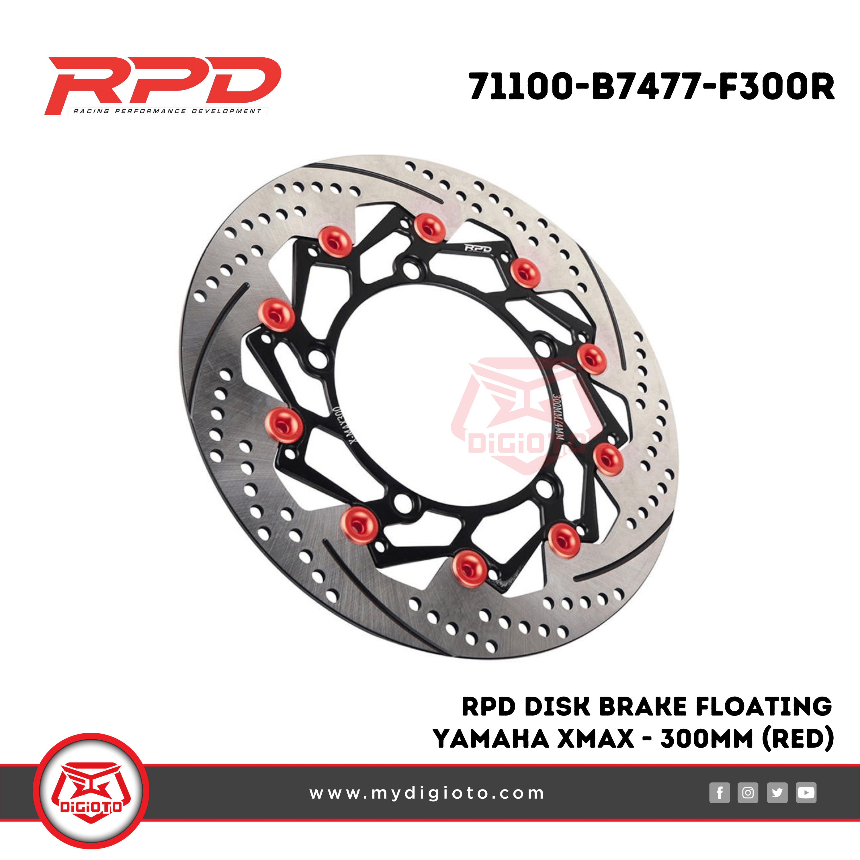 Floating Disk Brake. RPD Disk Brake Floating 300MM Yamaha Xmax