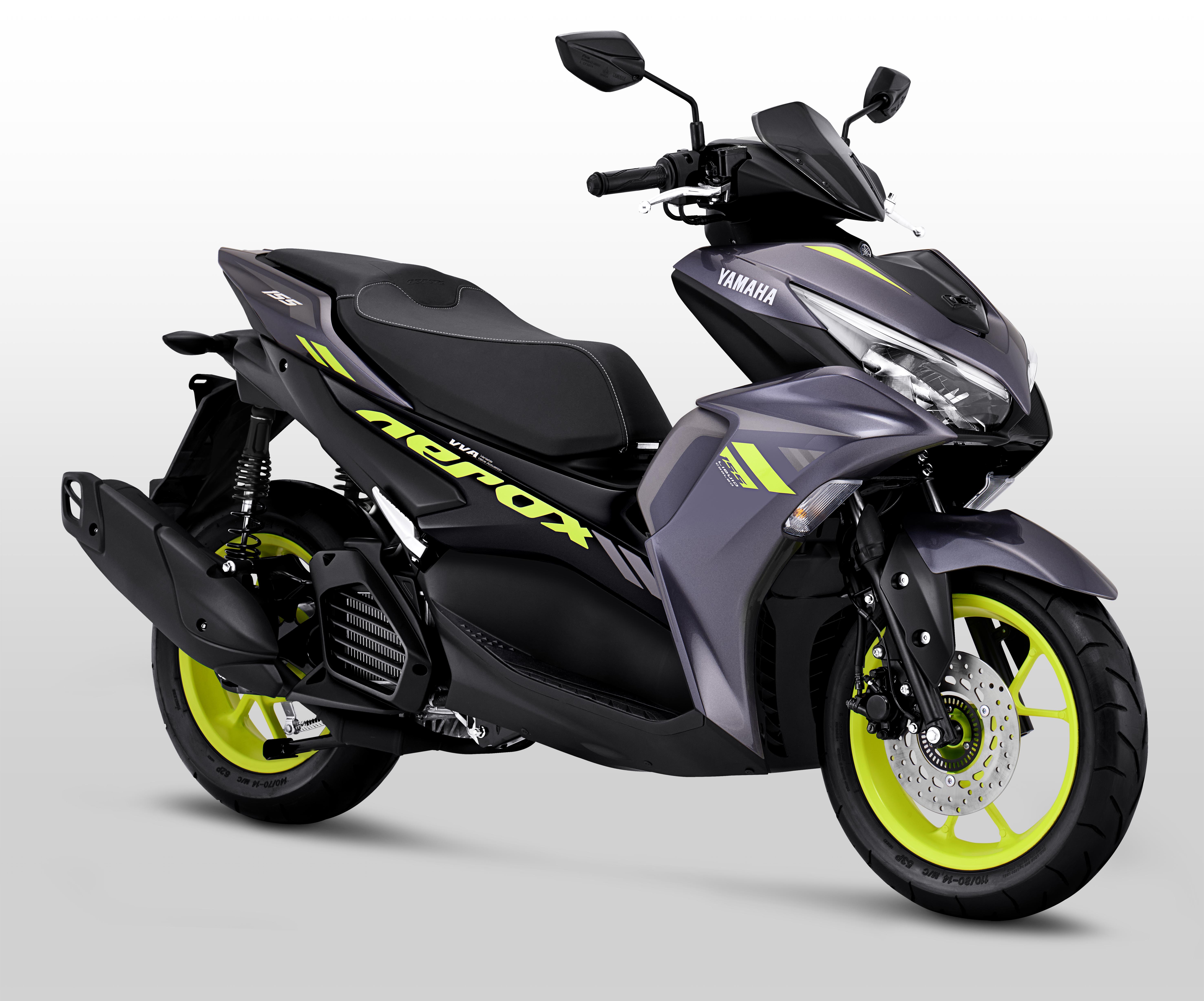 Aerox Hitam Hijau. Berfitur Sama dengan NMax Baru, Yamaha Aerox 155 Connected