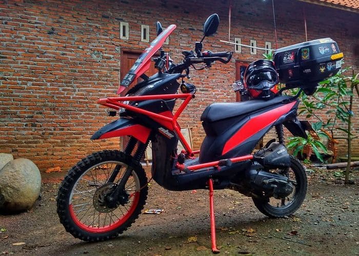 Modif Mio Trail. Ini Dia 5 Contoh dan Cara Modif Mio Trail Adventure